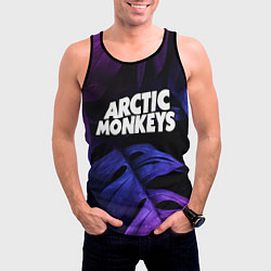 Майка-безрукавка мужская Arctic Monkeys neon monstera, цвет: 3D-черный — фото 2