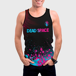 Майка-безрукавка мужская Dead Space - neon gradient: символ сверху, цвет: 3D-черный — фото 2