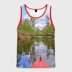Майка-безрукавка мужская Красная байдарка, цвет: 3D-красный