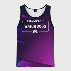 Майка-безрукавка мужская Watch Dogs gaming champion: рамка с лого и джойсти, цвет: 3D-черный