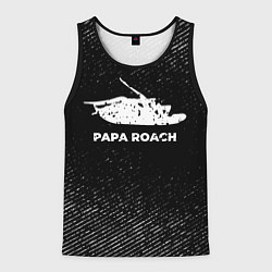 Майка-безрукавка мужская Papa Roach с потертостями на темном фоне, цвет: 3D-черный