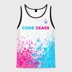 Мужская майка без рукавов Code Geass neon gradient style: символ сверху