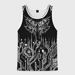 Майка-безрукавка мужская Киберпанк-модерн, цвет: 3D-белый