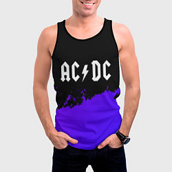 Майка-безрукавка мужская AC DC purple grunge, цвет: 3D-черный — фото 2