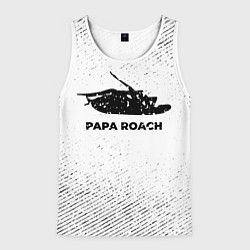 Майка-безрукавка мужская Papa Roach с потертостями на светлом фоне, цвет: 3D-белый