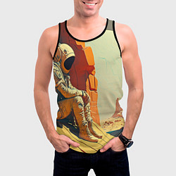 Майка-безрукавка мужская Одиночество в далёком космосе, цвет: 3D-черный — фото 2