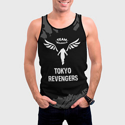 Майка-безрукавка мужская Tokyo Revengers glitch на темном фоне, цвет: 3D-черный — фото 2