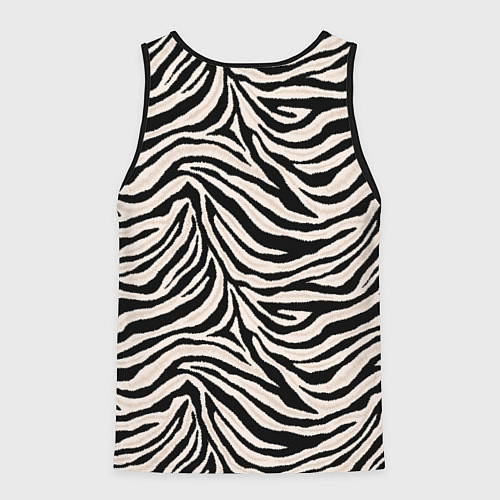 Мужская майка без рукавов Полосатая шкура зебры, белого тигра / 3D-Черный – фото 2