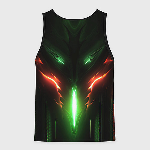 Мужская майка без рукавов Киберпанк 2077 призрачная свобода зеленое свечение / 3D-Черный – фото 2