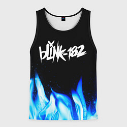 Майка-безрукавка мужская Blink 182 blue fire, цвет: 3D-черный