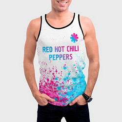 Майка-безрукавка мужская Red Hot Chili Peppers neon gradient style: символ, цвет: 3D-черный — фото 2