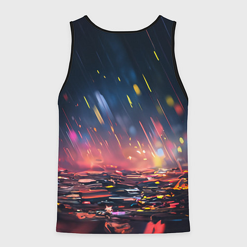 Мужская майка без рукавов Лягушка под дождем - нейросеть / 3D-Черный – фото 2