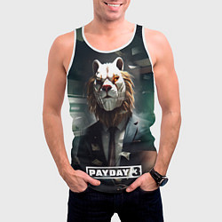 Майка-безрукавка мужская Payday 3 lion, цвет: 3D-белый — фото 2