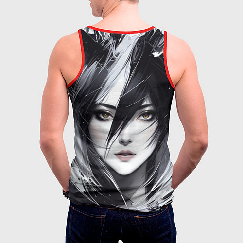 Мужская майка без рукавов Аниме девушка-лиса / 3D-Красный – фото 4