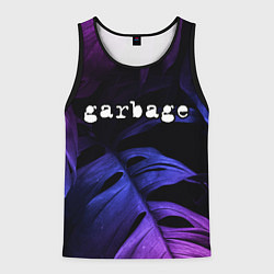 Майка-безрукавка мужская Garbage neon monstera, цвет: 3D-черный