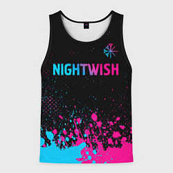Майка-безрукавка мужская Nightwish - neon gradient: символ сверху, цвет: 3D-черный