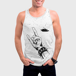 Майка-безрукавка мужская Papa Roach и рок символ, цвет: 3D-белый — фото 2
