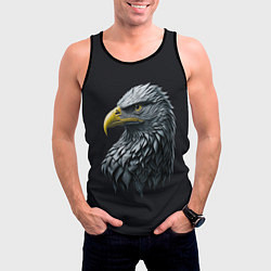 Майка-безрукавка мужская Орёл от нейросети, цвет: 3D-черный — фото 2