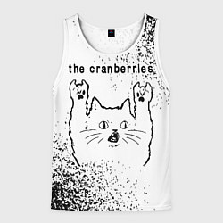 Майка-безрукавка мужская The Cranberries рок кот на светлом фоне, цвет: 3D-белый