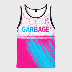 Майка-безрукавка мужская Garbage neon gradient style: символ сверху, цвет: 3D-черный