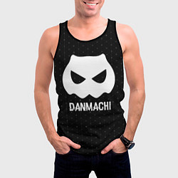 Майка-безрукавка мужская DanMachi glitch на темном фоне, цвет: 3D-черный — фото 2