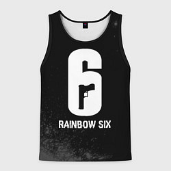 Майка-безрукавка мужская Rainbow Six glitch на темном фоне, цвет: 3D-черный