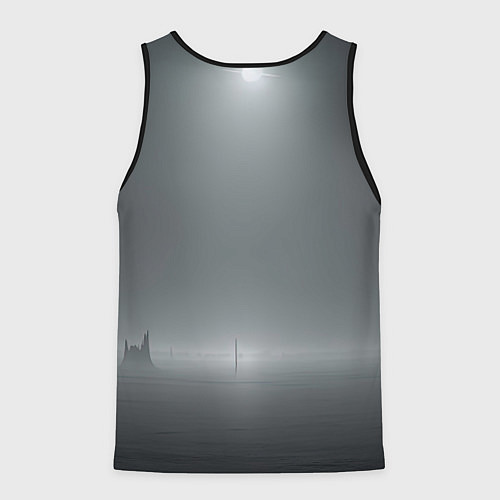 Мужская майка без рукавов Прогулка по воде / 3D-Черный – фото 2