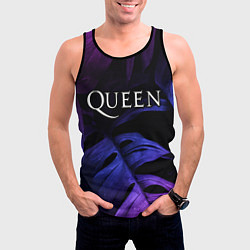Майка-безрукавка мужская Queen neon monstera, цвет: 3D-черный — фото 2