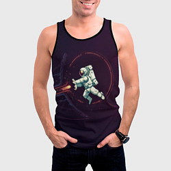 Майка-безрукавка мужская Астронавт - камехамеха, цвет: 3D-черный — фото 2