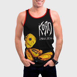 Майка-безрукавка мужская Korn - issues, цвет: 3D-красный — фото 2
