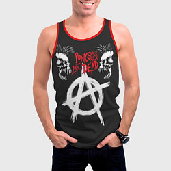 Майка-безрукавка мужская Punks not dead - анархия, цвет: 3D-красный — фото 2