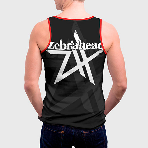 Мужская майка без рукавов Zebrahead - logo / 3D-Красный – фото 4