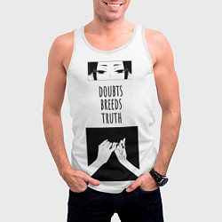 Майка-безрукавка мужская Сомнения порождают правду аниме арт, цвет: 3D-белый — фото 2