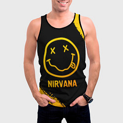 Майка-безрукавка мужская Nirvana - gold gradient, цвет: 3D-черный — фото 2