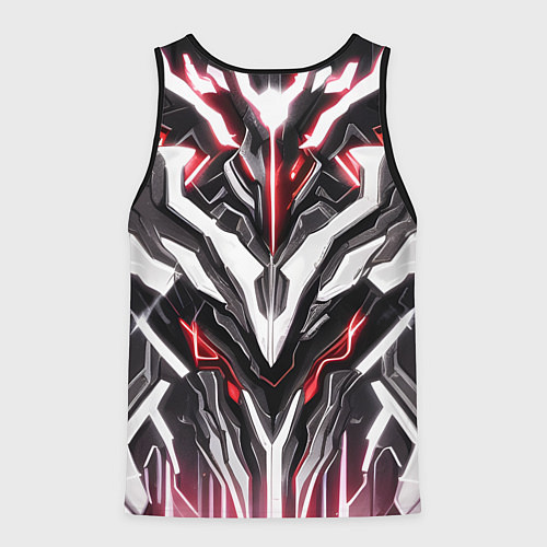Мужская майка без рукавов Неоновая кибер броня красная / 3D-Черный – фото 2