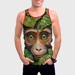 Майка-безрукавка мужская Обезьяна в джунглях, цвет: 3D-красный — фото 2