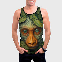 Майка-безрукавка мужская Обезьяна в джунглях, цвет: 3D-черный — фото 2