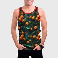 Майка-безрукавка мужская Яркие апельсины, цвет: 3D-красный — фото 2