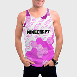 Майка-безрукавка мужская Minecraft pro gaming: символ сверху, цвет: 3D-белый — фото 2