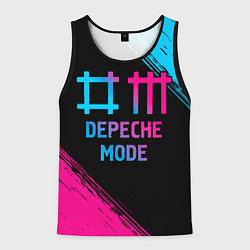 Майка-безрукавка мужская Depeche Mode - neon gradient, цвет: 3D-черный