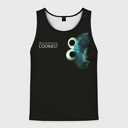 Майка-безрукавка мужская Cookie Monster - Где печеньки, цвет: 3D-черный