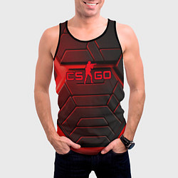 Майка-безрукавка мужская Red neon CS GO, цвет: 3D-черный — фото 2