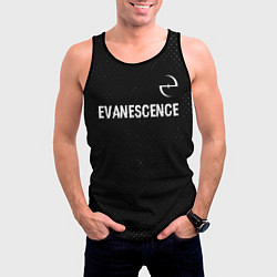Майка-безрукавка мужская Evanescence glitch на темном фоне: символ сверху, цвет: 3D-черный — фото 2