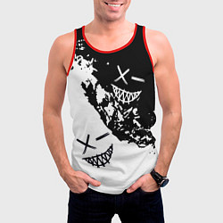 Майка-безрукавка мужская Smile - black and white, цвет: 3D-красный — фото 2