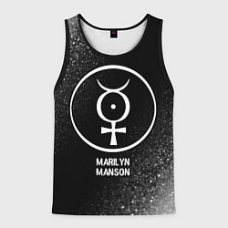 Майка-безрукавка мужская Marilyn Manson glitch на темном фоне, цвет: 3D-черный