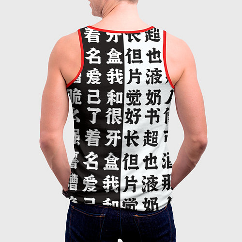 Мужская майка без рукавов Пауэр демон - Человек бензопила / 3D-Красный – фото 4