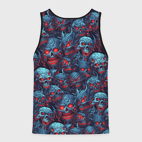 Мужская майка без рукавов Monster skulls pattern / 3D-Черный – фото 2