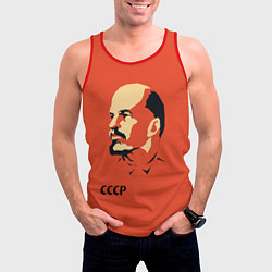 Майка-безрукавка мужская СССР Ленин жив, цвет: 3D-красный — фото 2