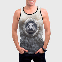 Майка-безрукавка мужская Брутальный бегемот, цвет: 3D-черный — фото 2