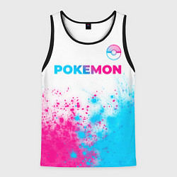 Мужская майка без рукавов Pokemon neon gradient style: символ сверху